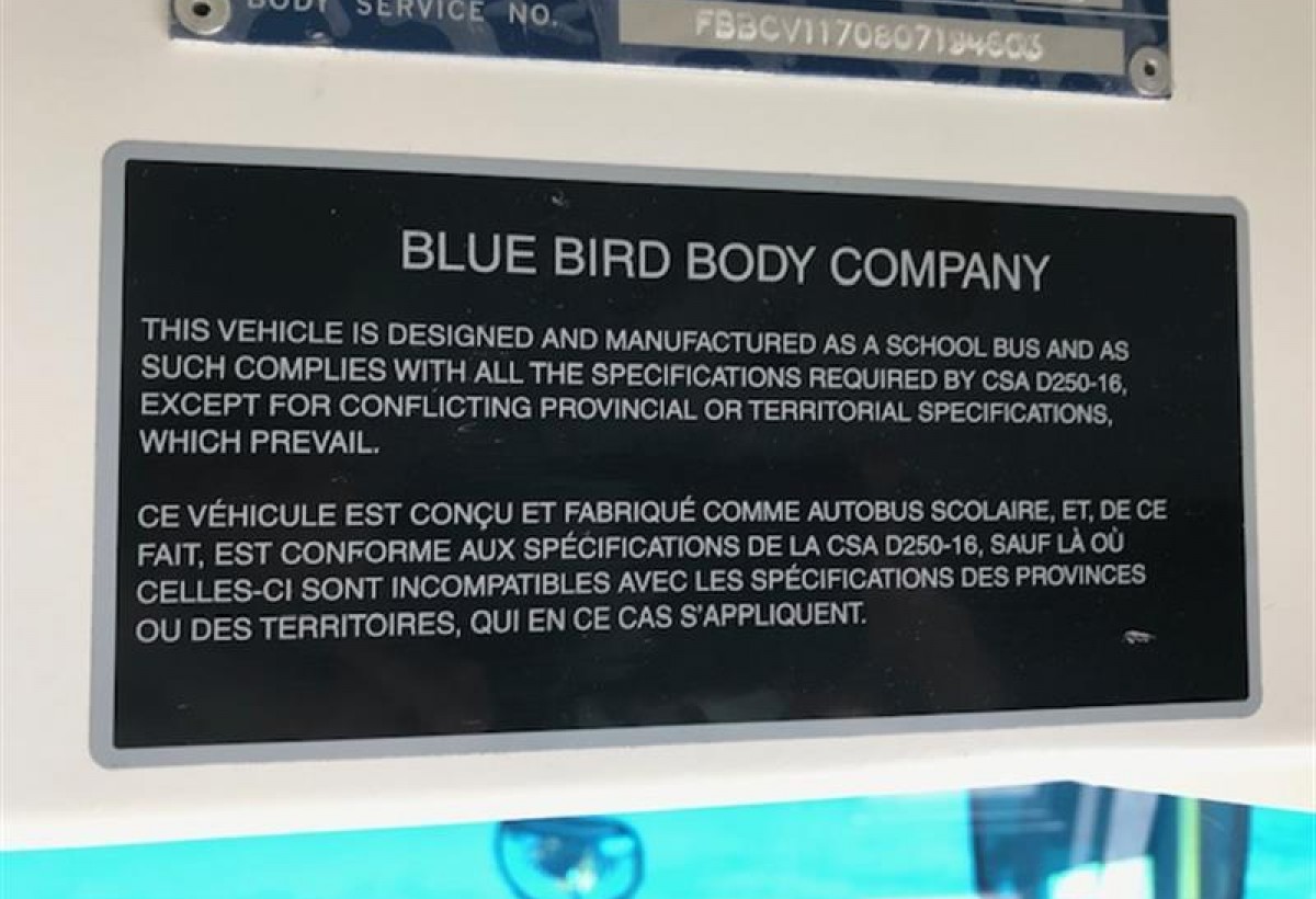 2019 D250 Blue Bird Vision - Girardin Blue Bird